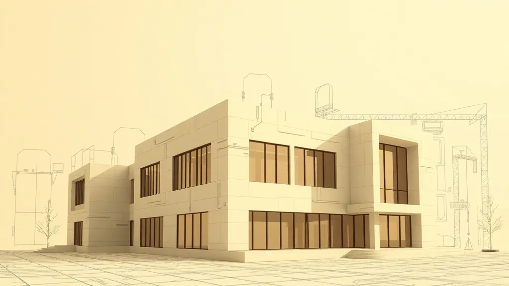 Architectural blueprint of a modern building with clean line